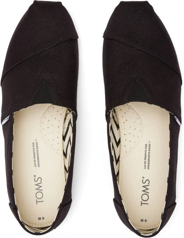 Organic Cotton Black/ Black Canvas Slip Ons