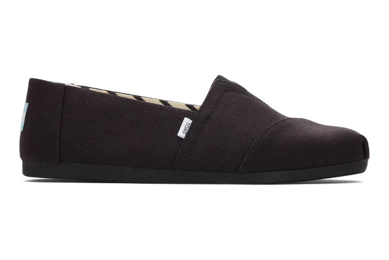 Organic Cotton Black/ Black Canvas Slip Ons