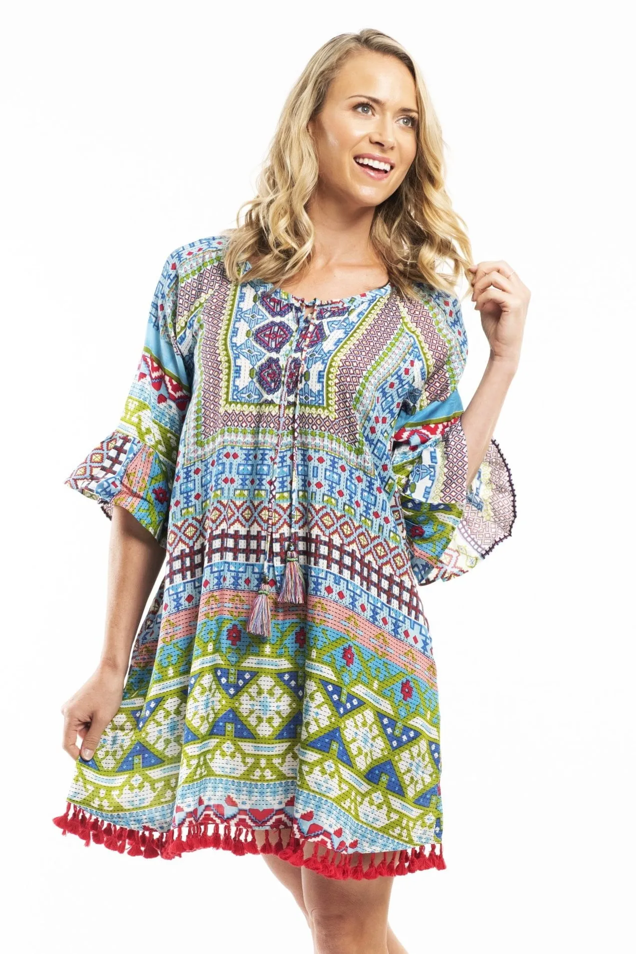Orientique Blue Perissa Tunic Blouse