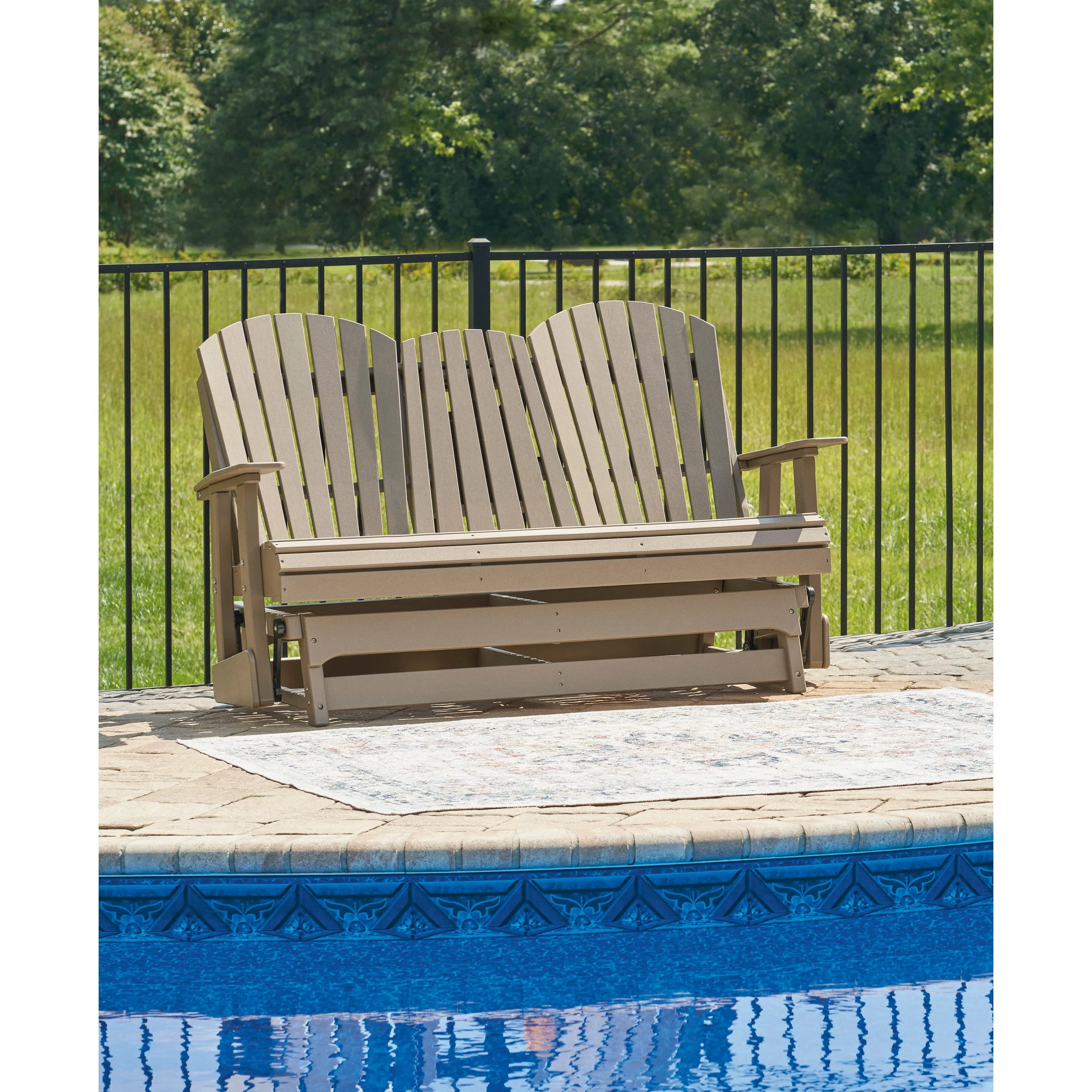 Poly Driftwood Outdoor 67" Swivel Glider Loveseat