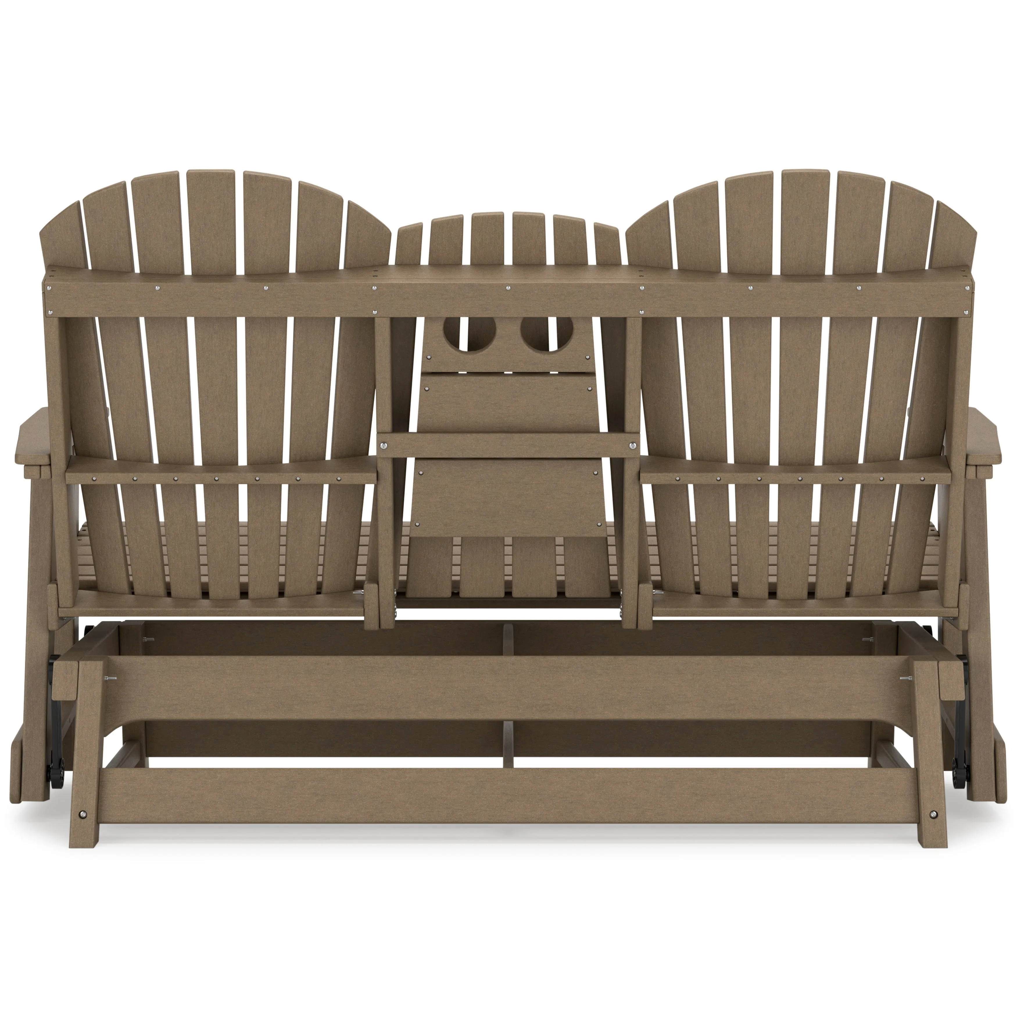 Poly Driftwood Outdoor 67" Swivel Glider Loveseat
