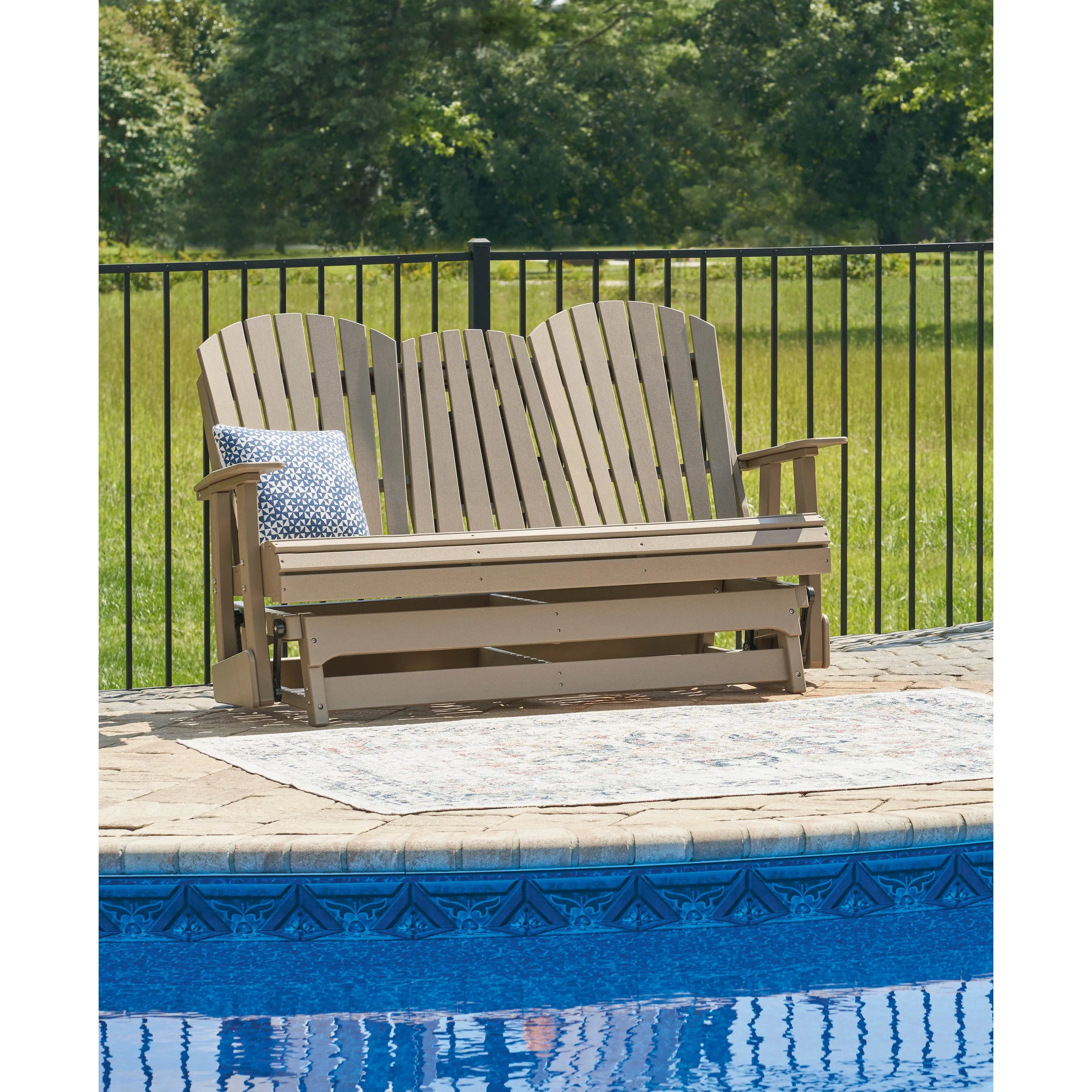Poly Driftwood Outdoor 67" Swivel Glider Loveseat