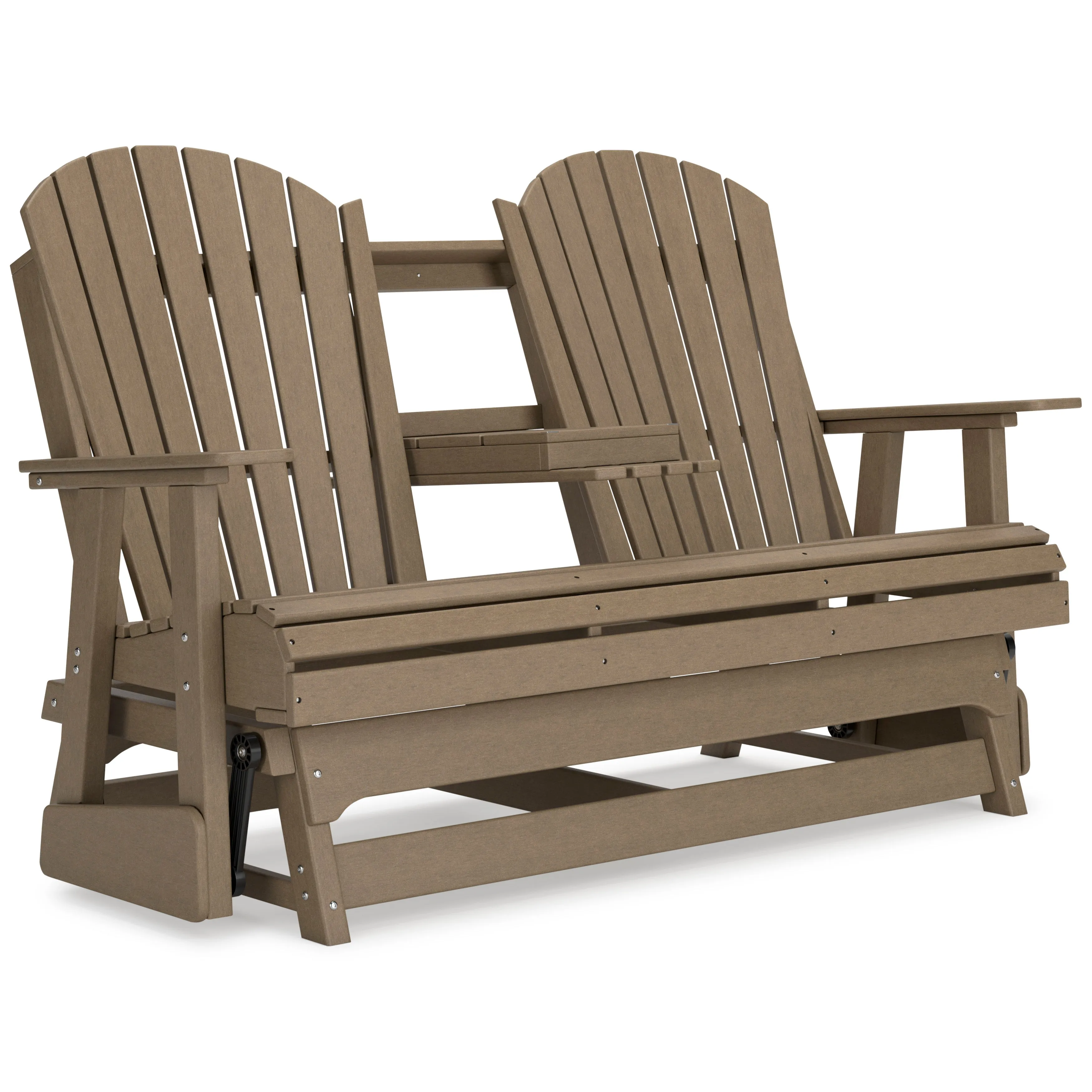 Poly Driftwood Outdoor 67" Swivel Glider Loveseat