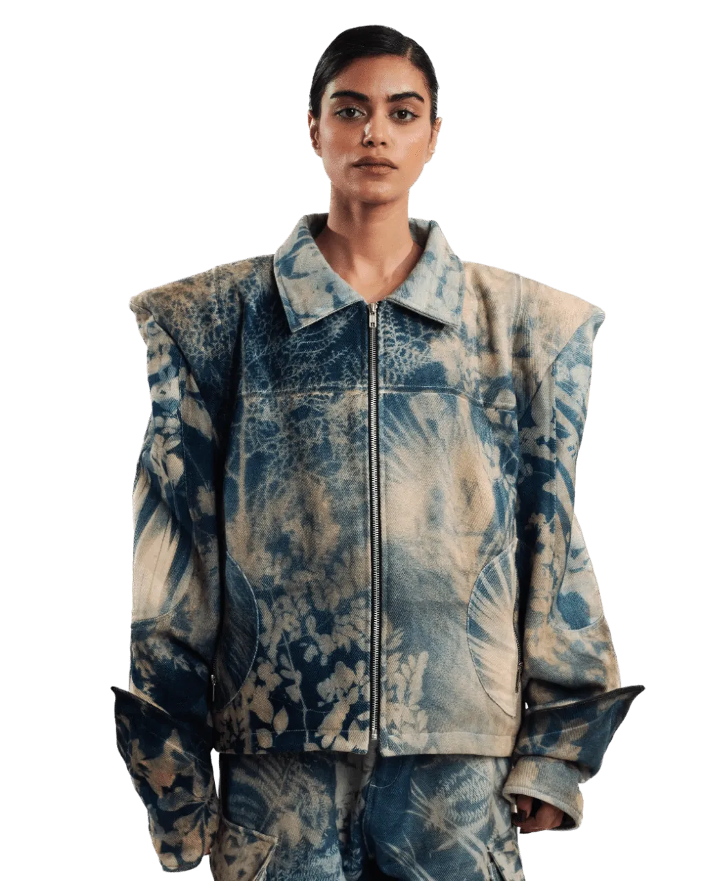 "GRANDMAS GARDEN" CYANOTYPE JACKET