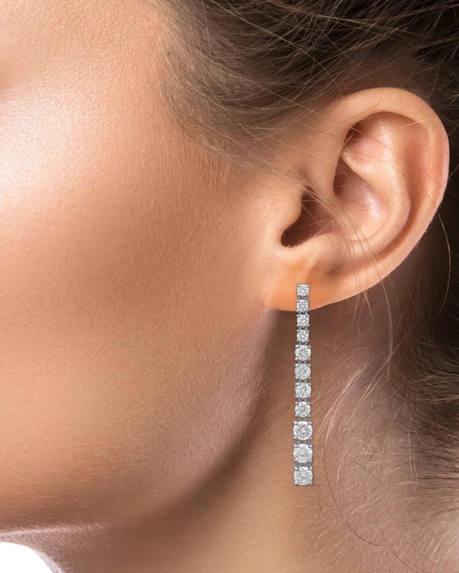 Round CZ Graduated Earrings