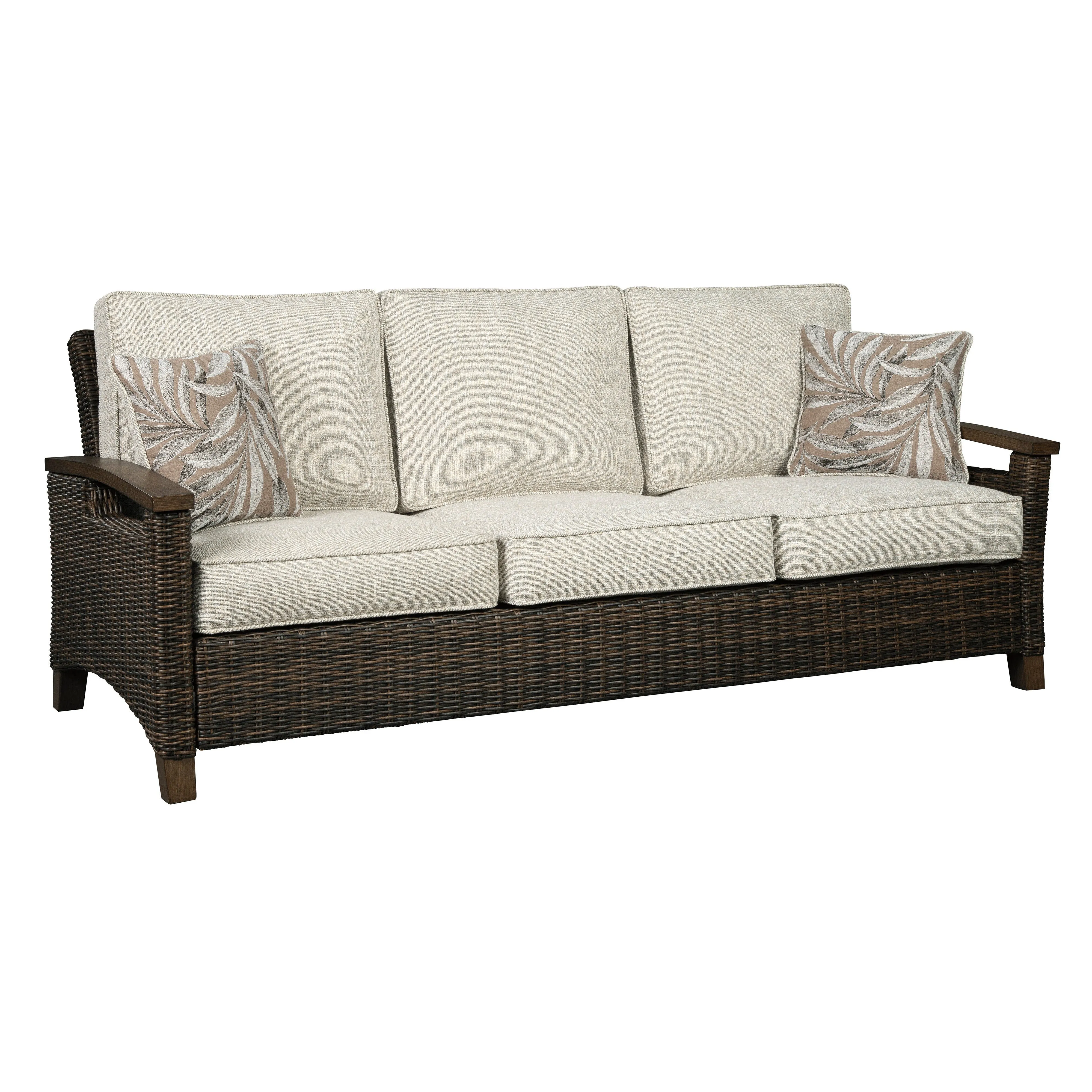 Sea Cliff 4pc Outdoor Seating Set:Sofa   2 Swivel Rocker Club Chairs   Firepit