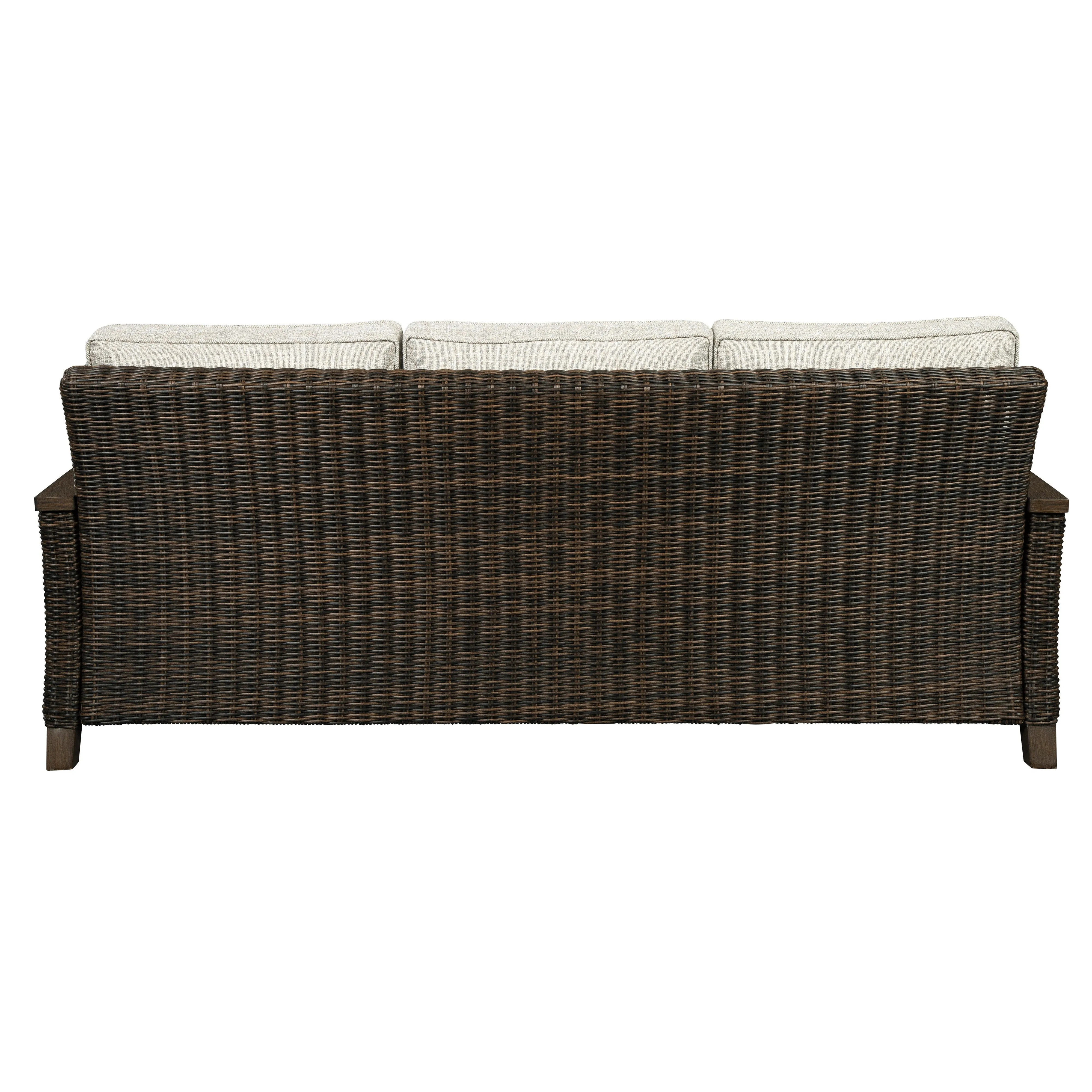 Sea Cliff 4pc Outdoor Seating Set:Sofa   2 Swivel Rocker Club Chairs   Firepit