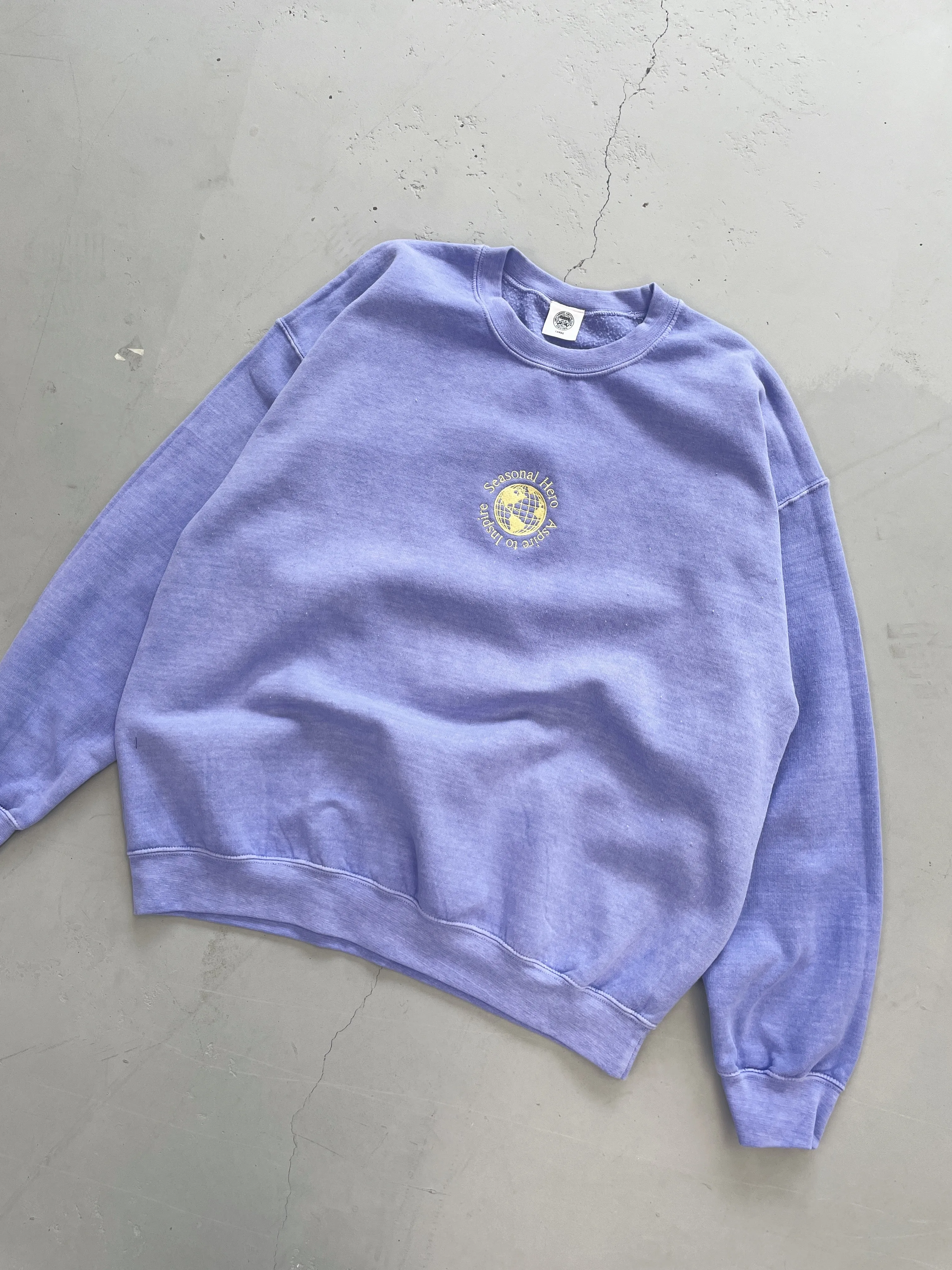Seasonal Hero 'Aspire' Embroidered Vintage Washed Sweater - Orchid