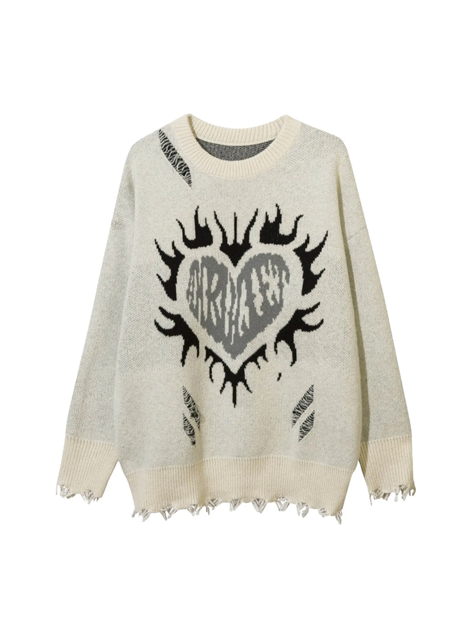 Thesupermade Creative Flame Heart Sweater
