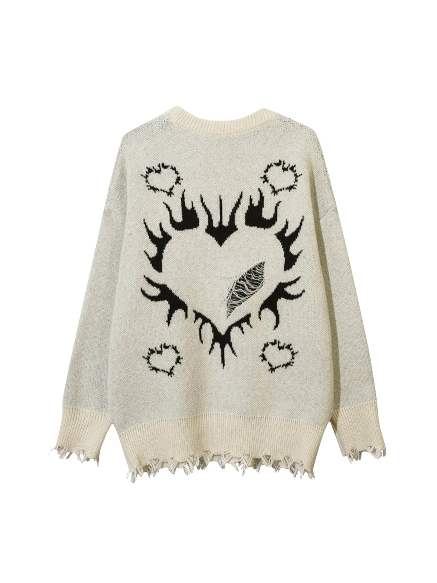 Thesupermade Creative Flame Heart Sweater